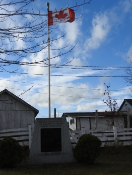 Monument outside court house, from base Gagetown Communtym historical society