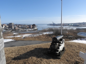replica Canon protecting Saint John Harbour from fort Howe