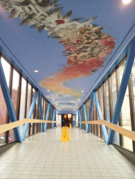 Deanna Musgrave's Mural Nest inside the pedway from Market Square.